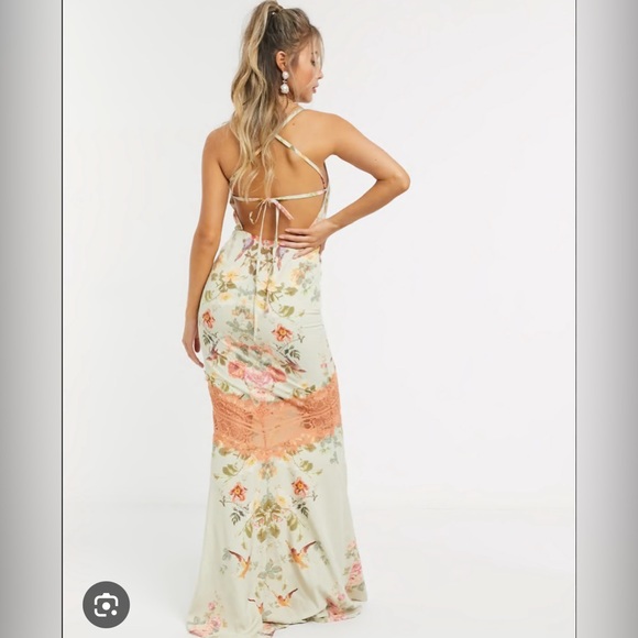 Hope & Ivy Dresses & Skirts - Maxi Cami Dress With Open Back In Floral-multi
